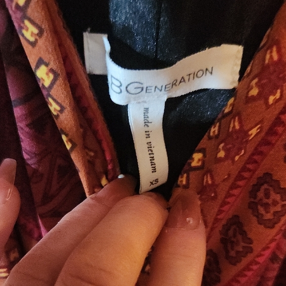 BCBGeneration Red and Black Halter Wrap Midi Dress - Picture 2 of 6